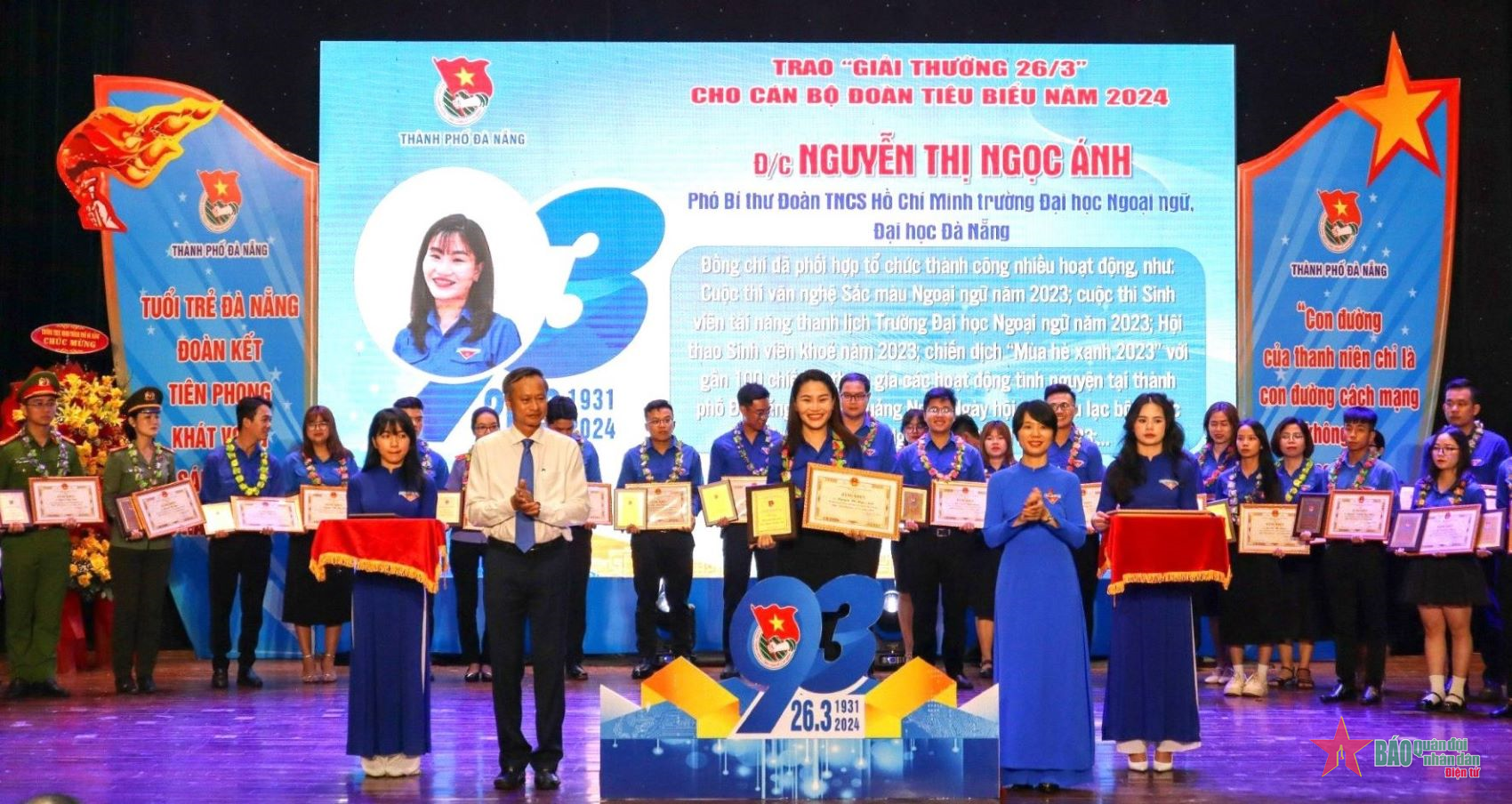 Thành đoàn Đà Nẵng: 48 cán bộ Đoàn tiêu biểu nhận Giải thưởng 26-3